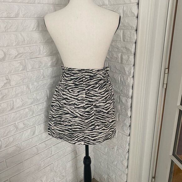 Zebra Animal Print Denim Skirt - Picture 3 of 5